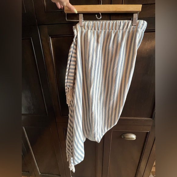 Just Bee Queen Blue and Cream Tulum Stripe Skirt Size M - Picture 4 of 12